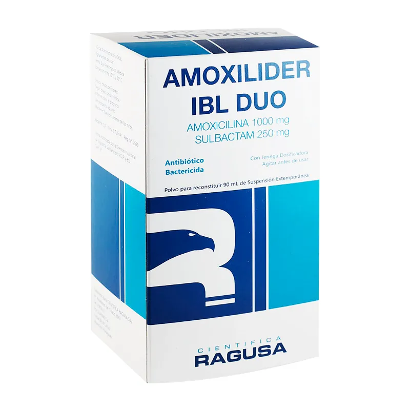 Amoxilider IBL Duo Amoxicilina 1000 mg + Sulbactam 250 mg - 90 mL