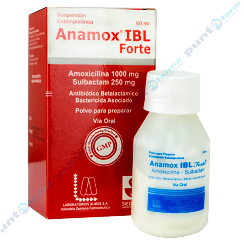 Anamox IBL Forte Amoxicilina 1000 mg + Sulbactam 250 mg - Cont. 60mL