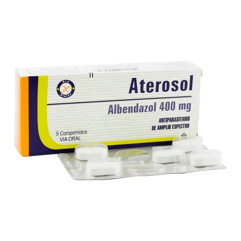 Aterosol Albendazol 400 mg - Caja de 5 comprimidos