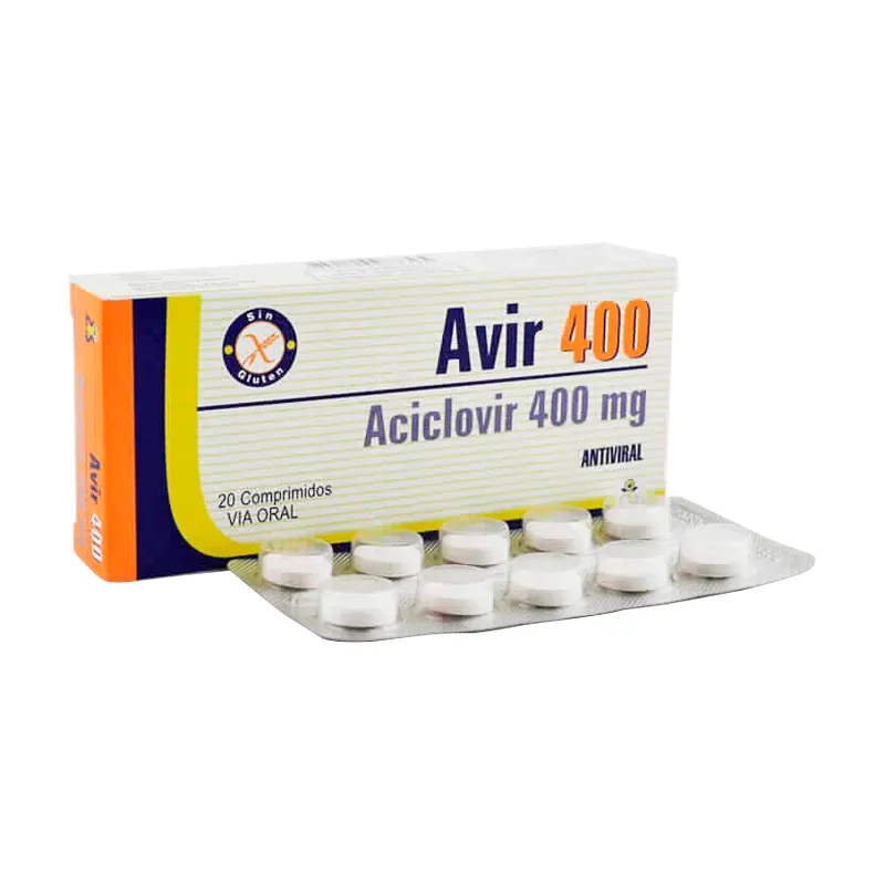 Avir 400 Aciclovir 400mg - Caja de 20 comprimidos