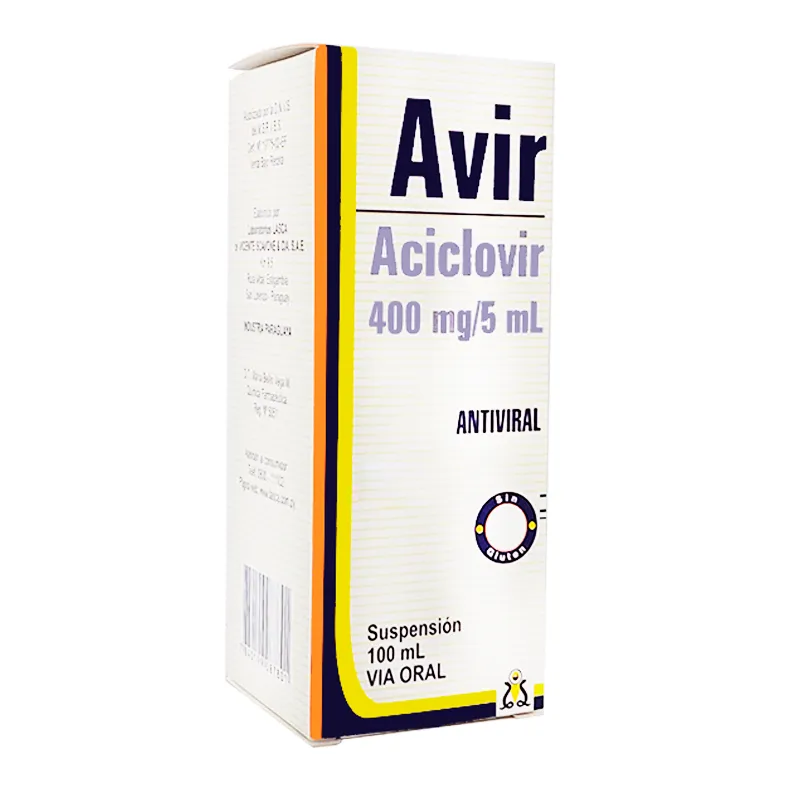 Avir - Aciclovir 400 mg/5mL - Suspension Oral 100 mL