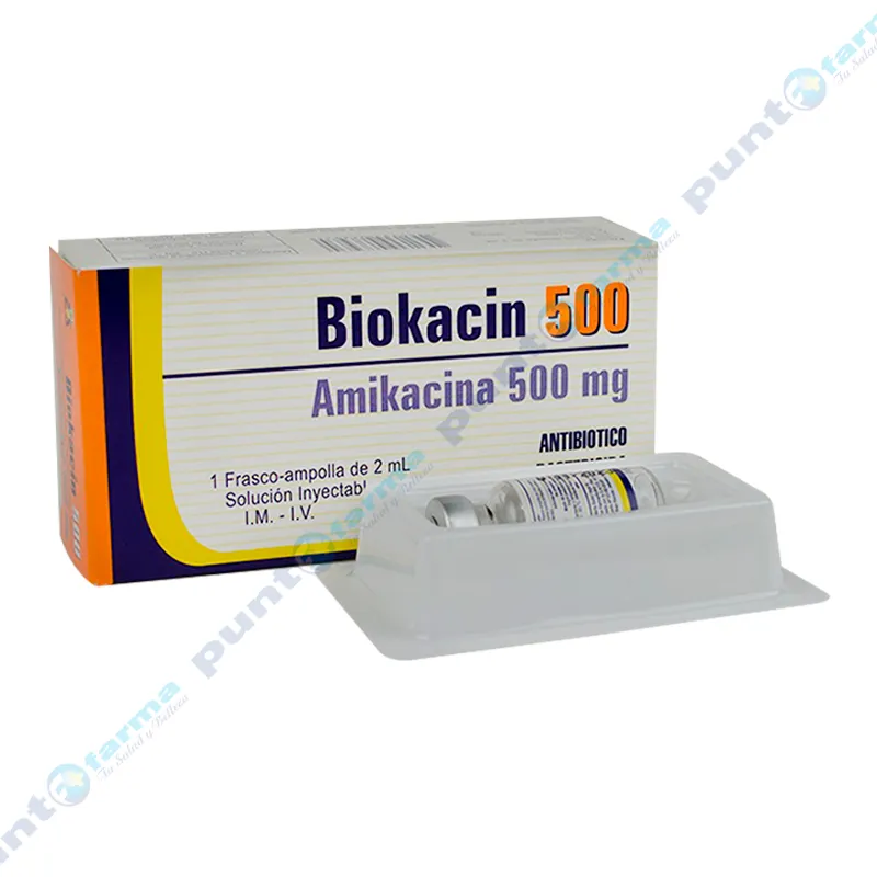 Biokacin 500 Amikacina 500 mg - 1 Ampolla de 2mL