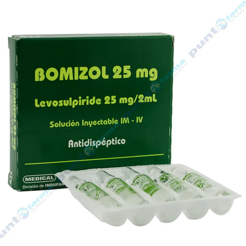Bomizol 25 - Levosulpiride 25 mg - Cont. 5 ampollas de 2 mL