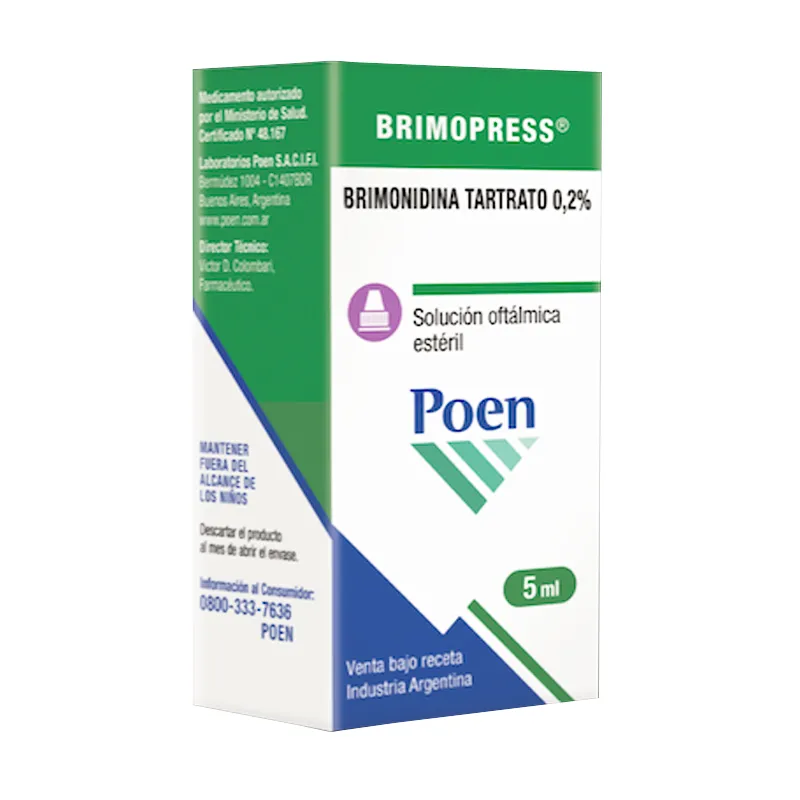 Brimopress Brimonidina tartrato 0,2% Poen - Solución oftálmica 5ml