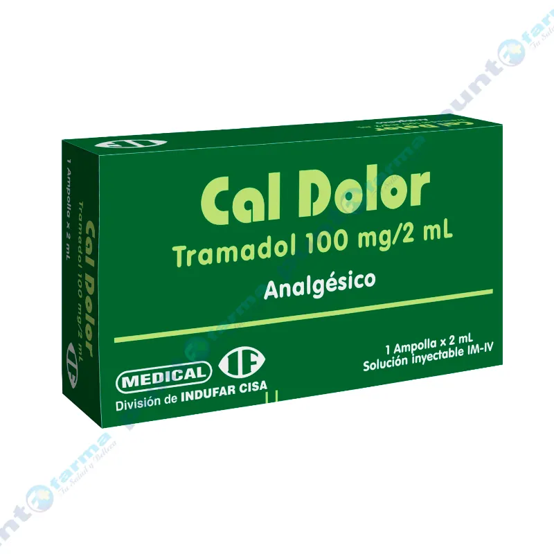 Cal Dolor Tramadol 100mg/2 mL Inyectable - Caja 1 ampolla x 2 mL.
