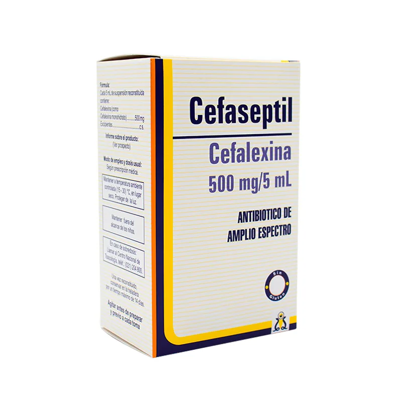 Cefaseptil Cefalexina 500 mg - 100 mL + Jeringa Dosificadora