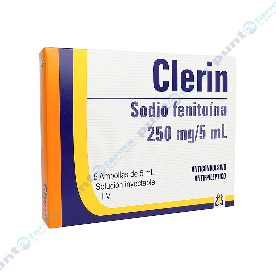 Clerin Sodio Fenitoína 250 mg/ 5 mL - Cont. 5 ampollas de 5 mL