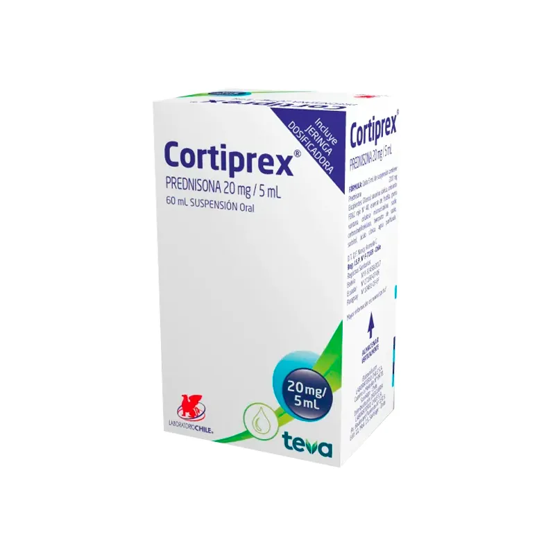 Cortiprex Prednisona 20 mg - Suspension Oral de 60 mL