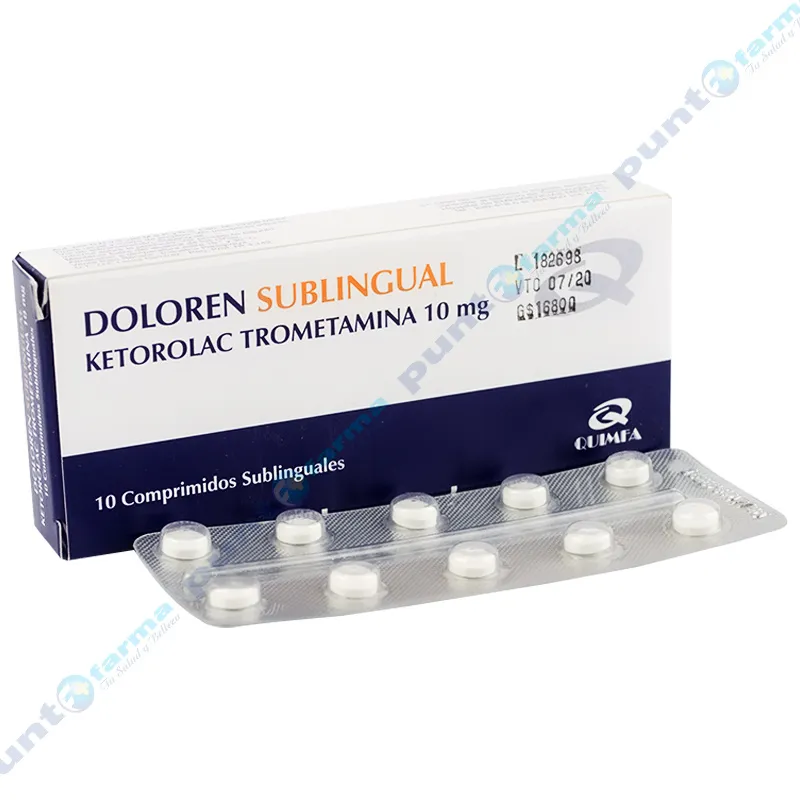 Doloren Sublingual - Ketorolac Trometamina 10 mg - 10 comprimidos sublinguales