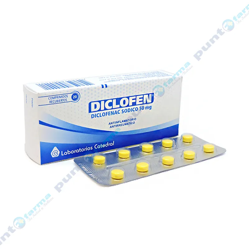 Diclofen 50 Diclofenac Sodico 50 mg - Caja de 20 Comprimidos Recubiertos
