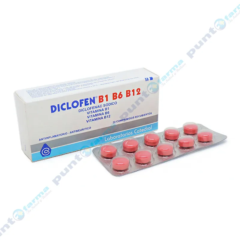 Diclofen B1 B6 B12 Diciclofenac Sodico 50 mg - Caja de 20 comprimidos recubiertos