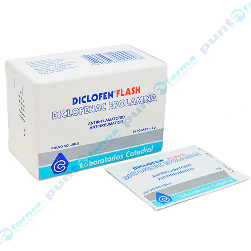 Diclofen Flash Diclofenac Epolamina - Caja de 10 sobres de 2 g