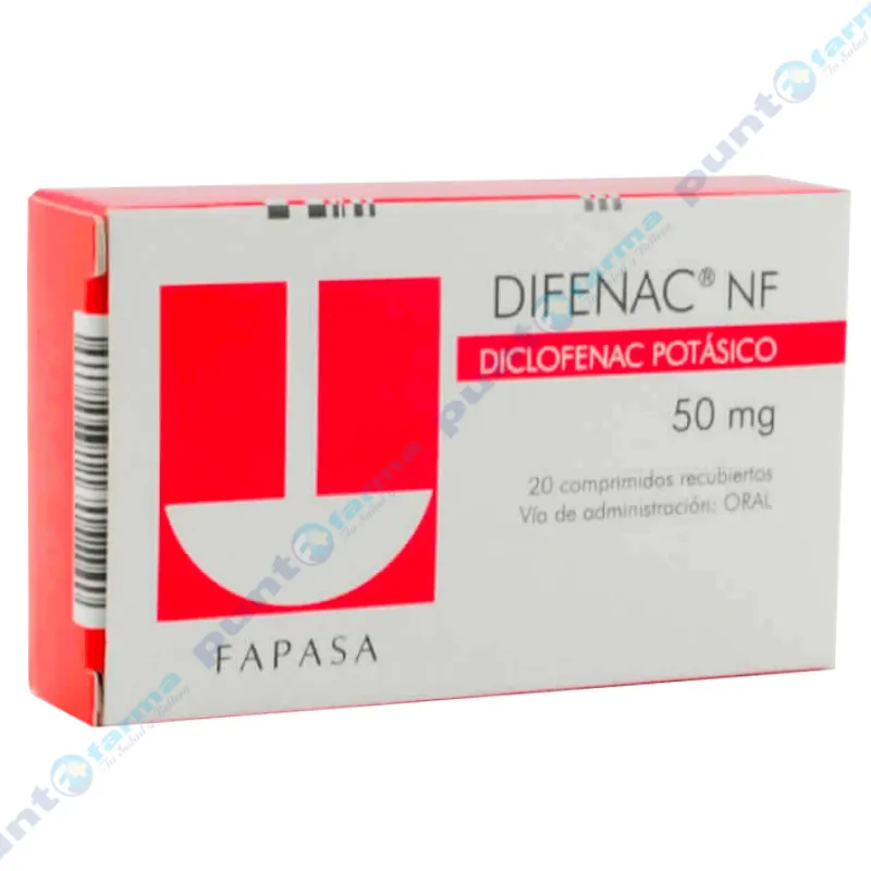 Difenac NF Diclofenac Potásico 50 mg - Caja de 20 comprimidos