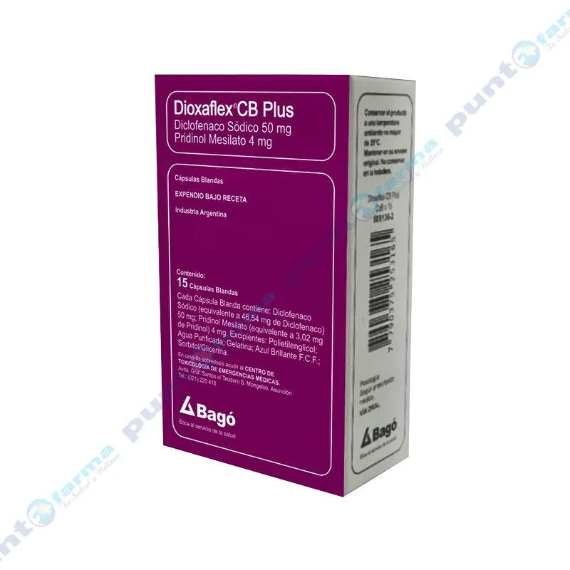 Dioxaflex CB Plus Diclofenaco Sodico 50 mg - Caja de 15 Cápsulas Blandas