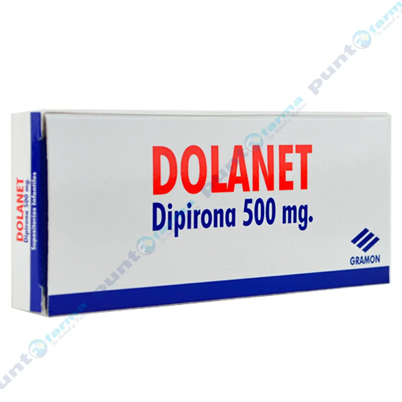 Dolanet Dipirona 500 mg Supositorio Pediátrico - Caja de 6 Supositorios