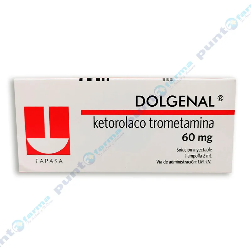 Dolgenal 60 mg Ketorolaco Trometamina - Solución inyectable de 1 ampolla 2 mL