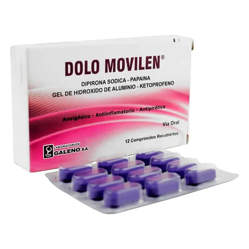 Dolo Movilen Dipirona Sódica - Cont. 12 comprimidos recubiertos