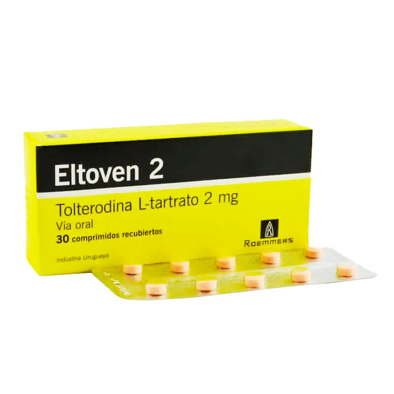 Eltoven 2 Tolterodina Ltartrato 2 mg - Caja de 30 Comprimidos Recubiertos