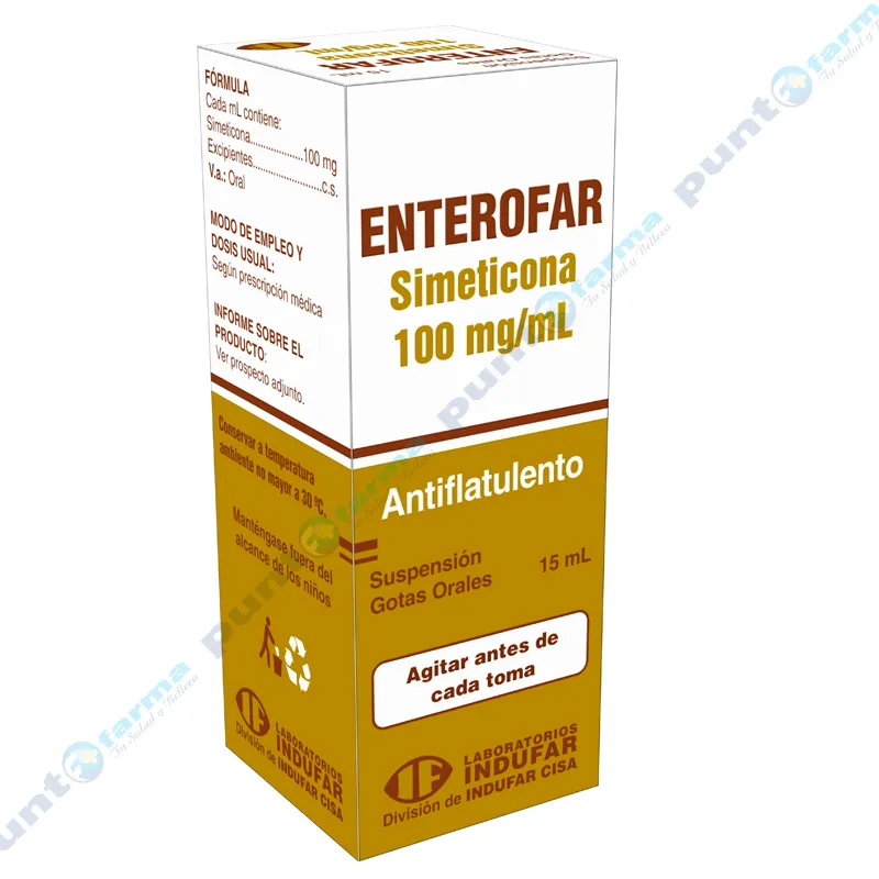 Enterofar Simeticona 100mg/ml - Suspensión gotas orales x 15 mL