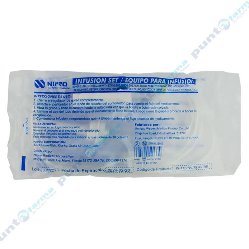 Equipo Macrogotero Nipro - Cont. 1 unidad