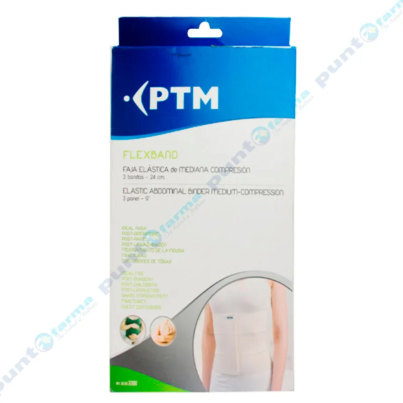 Faja Elástica de mediana presión 3 bandas - 24cm (M)