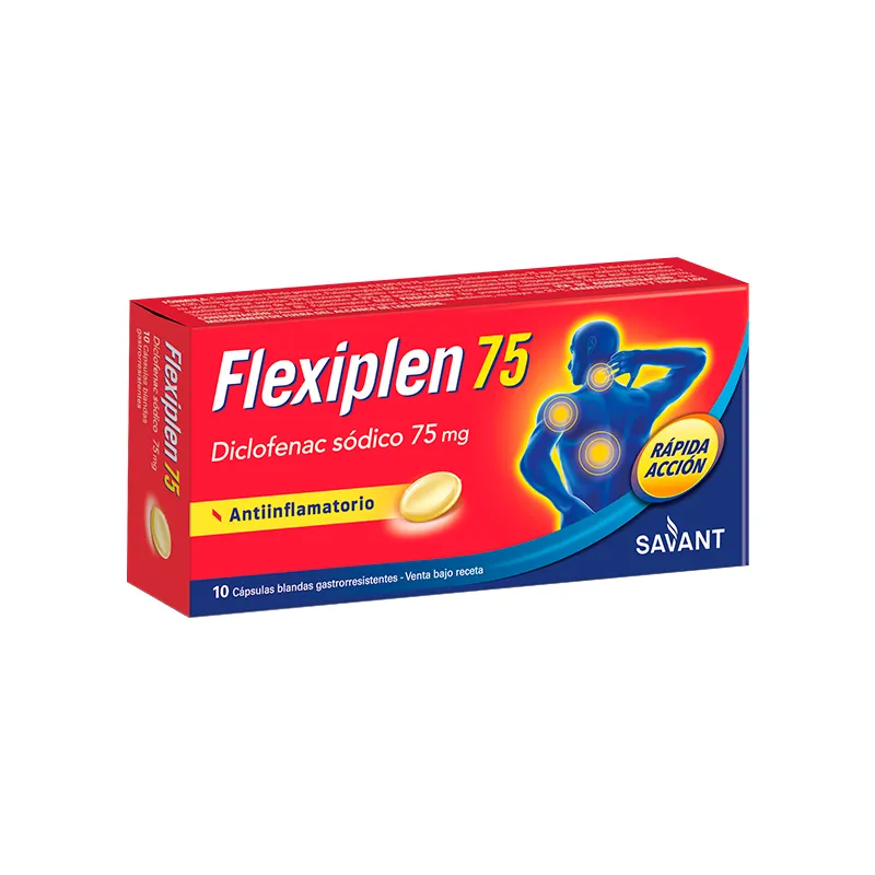 Flexiplen 75 Diclofenac Sódico 75 mg - Cont. 10 cápsulas blandas gastrorresistentes