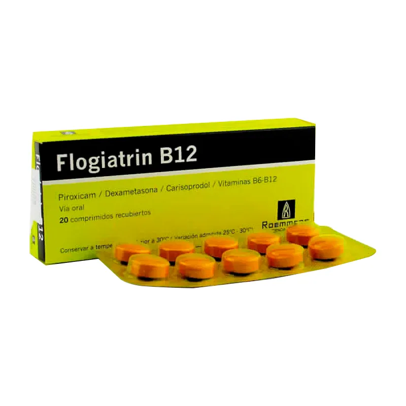 Flogiatrin B12 Piroxicam - Caja de 20 Comprimidos Recubiertos
