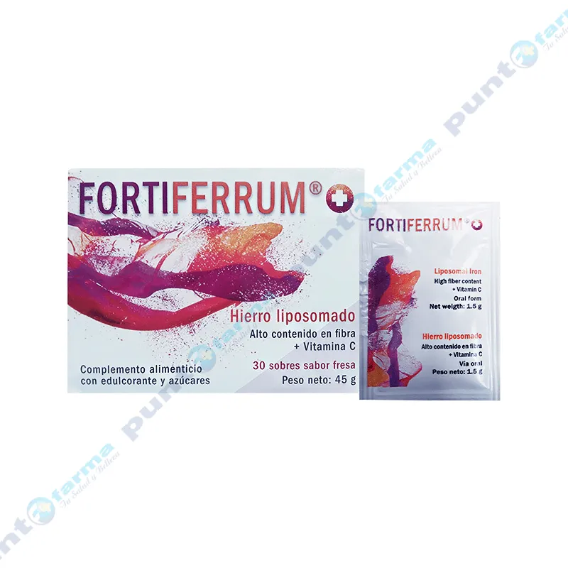 Fortiferrum sabor Fresa - Caja de 30 sobres