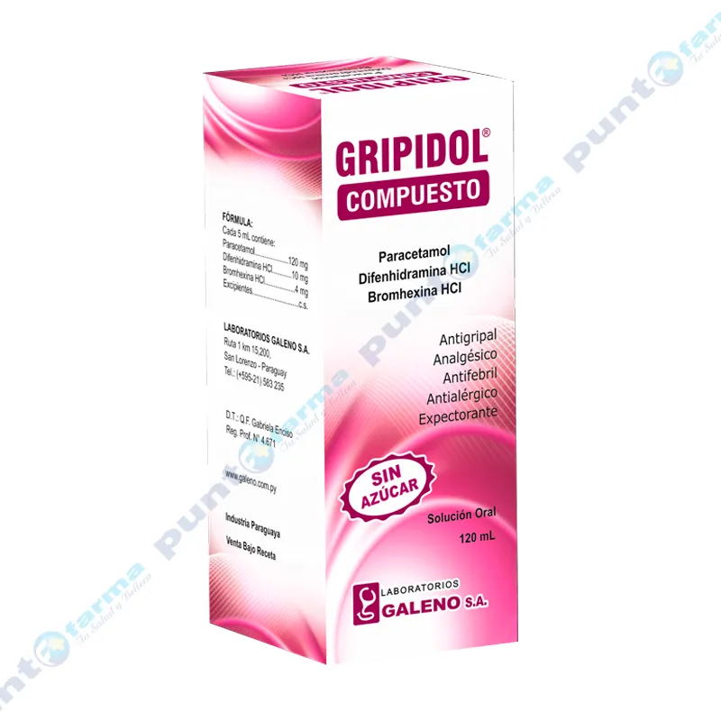 Gripidol Compuesto Paracetamol - Jarabe de 120 mL