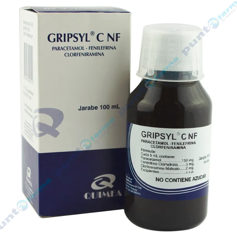 Gripsyl C NF Paracetamol Fenilefrina Clorfeniramina - Cont. 100 mL.