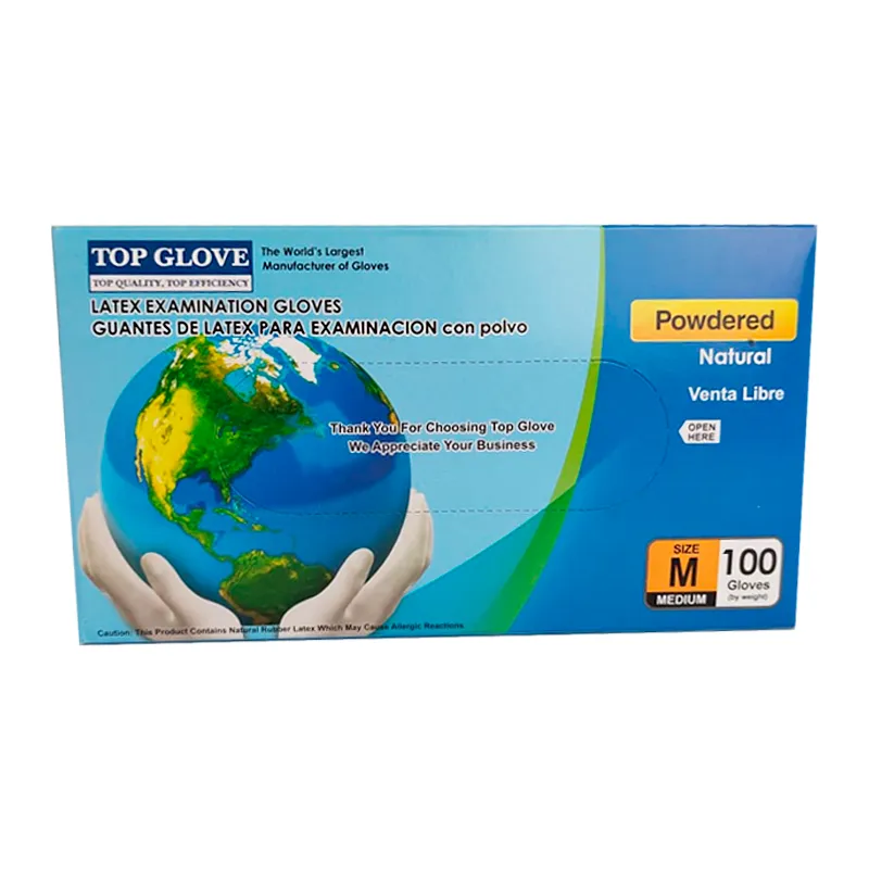 Guante de Latex Mediano Medicom - Contiene 100 unidades