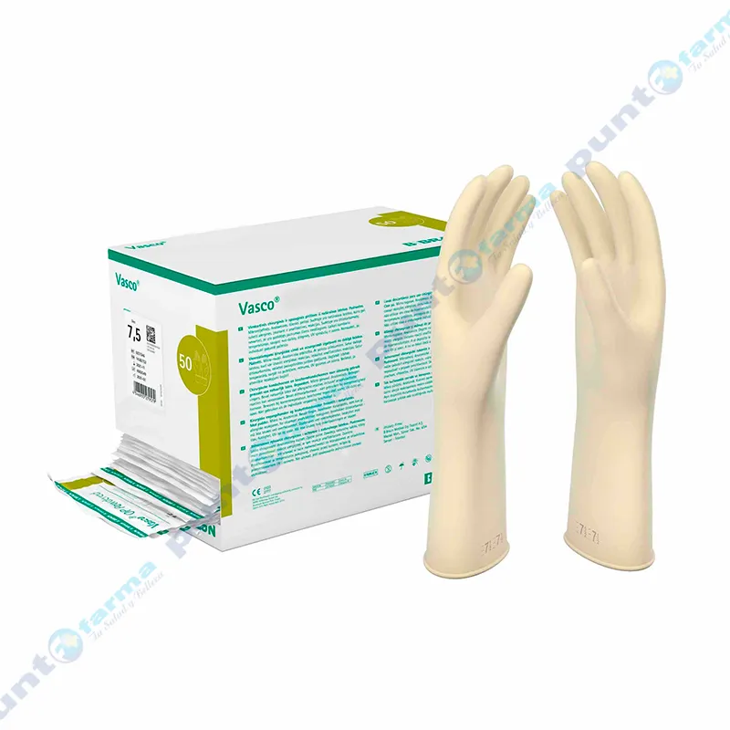 Guantes Quirurgicos Vasco Surgical Powderd Tamaño 7,5 - Cont. 50 unidades