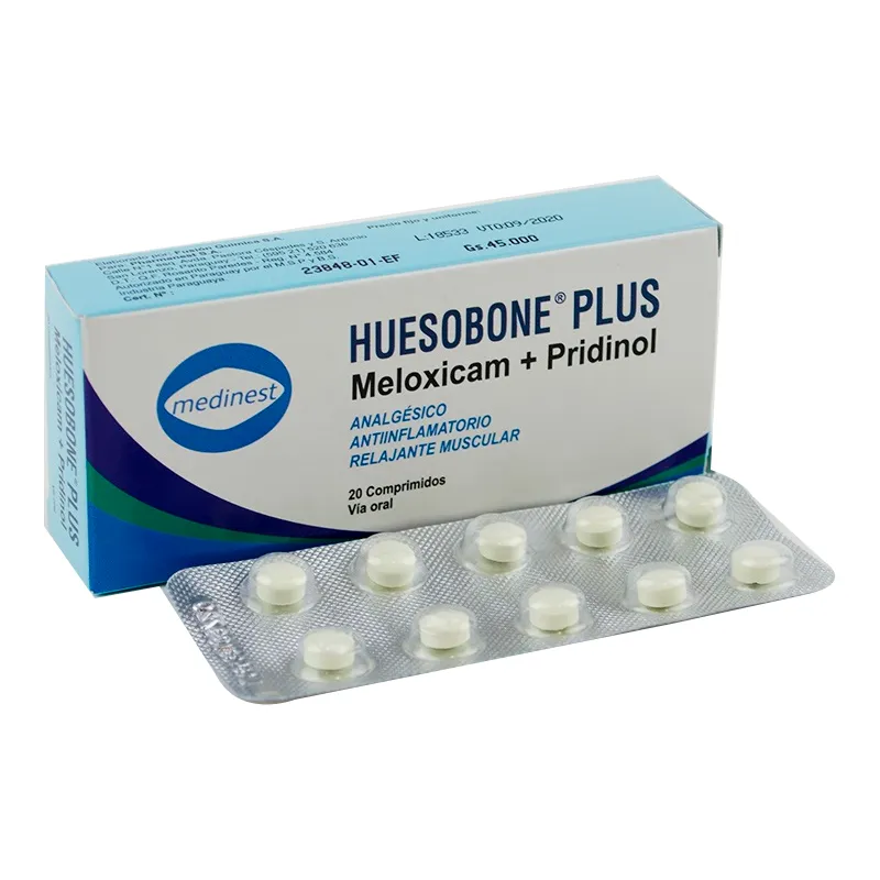 Huesobone Plus Meloxicam+ Pridinol - Caja de 20 Comprimidos