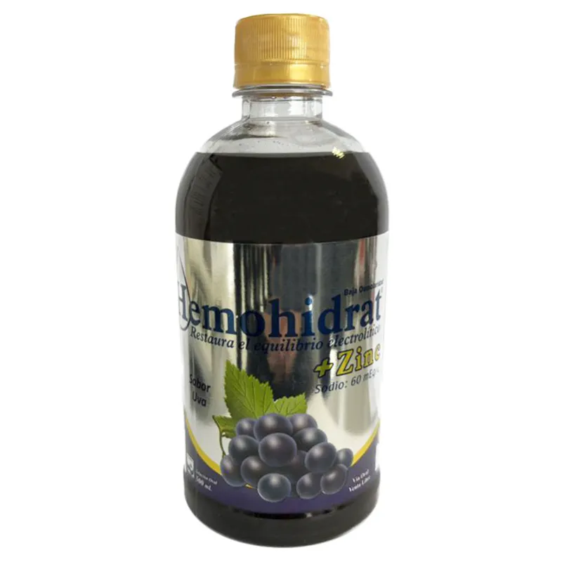 Hemohidrat más Zinc Sabor Uva - 500 mL