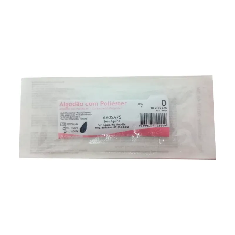 Hilo de Sutura Quirùrgico Algodòn con Polièster 0 Bioline - 10 x 75 cm