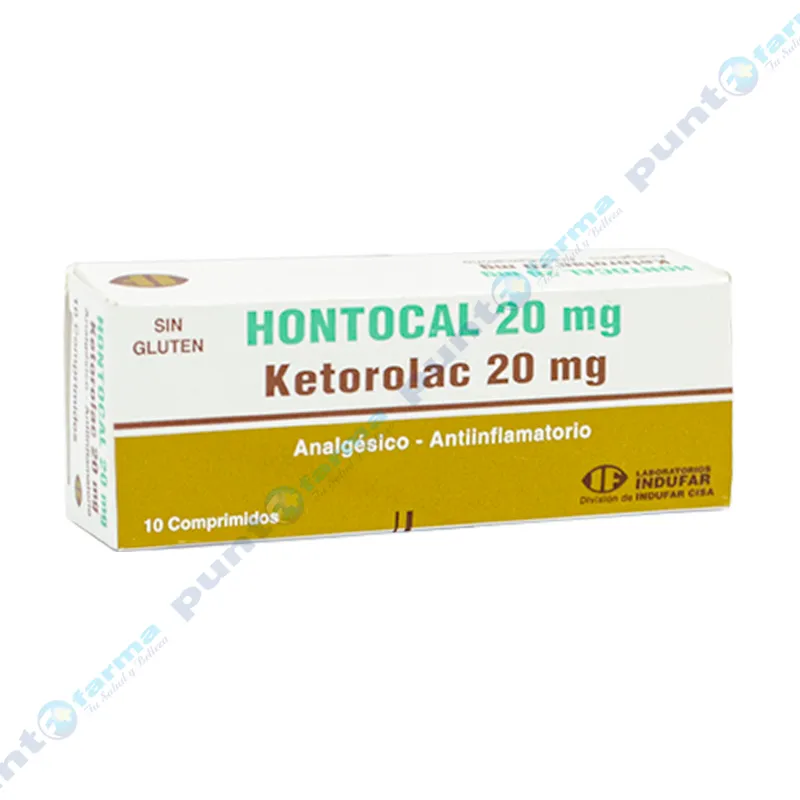Hontocal Ketorolac 20 mg - Contiene 10 Comprimidos.