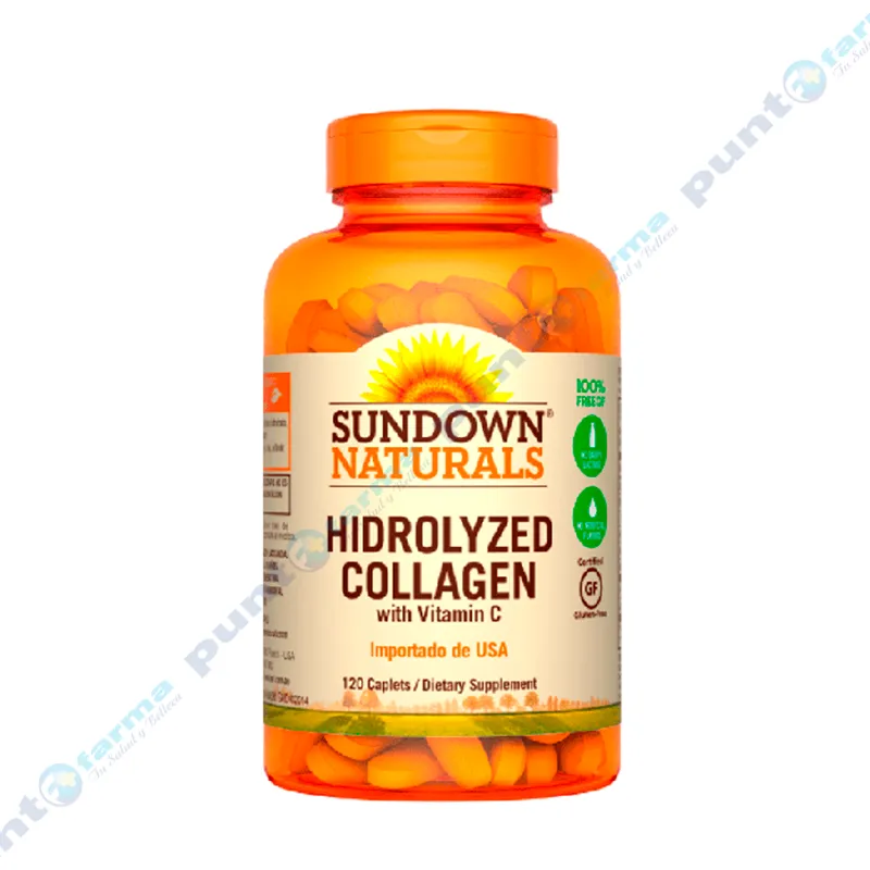 Hydrolyzed Collagen Whit Vitamin C Sundown Naturals - Cont. 120 cápsulas