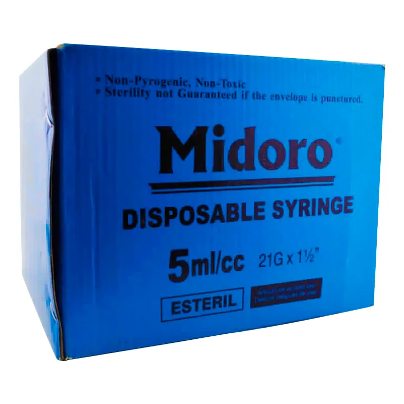 Jeringa Azul Midoro - Cont. 100 unidades de 5 mL