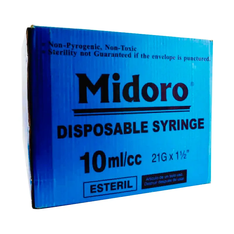 Jeringa Azul Midoro - Contiene 100 piezas de 10 mL
