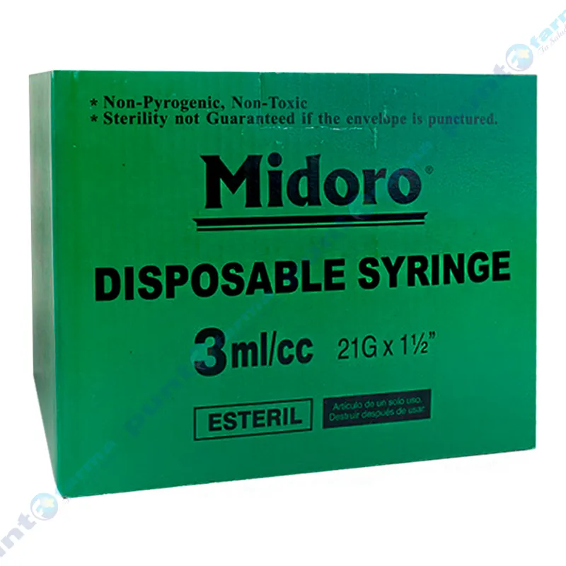 Jeringa Midoro Rosca - Cont. 100 unidades de 3 mL