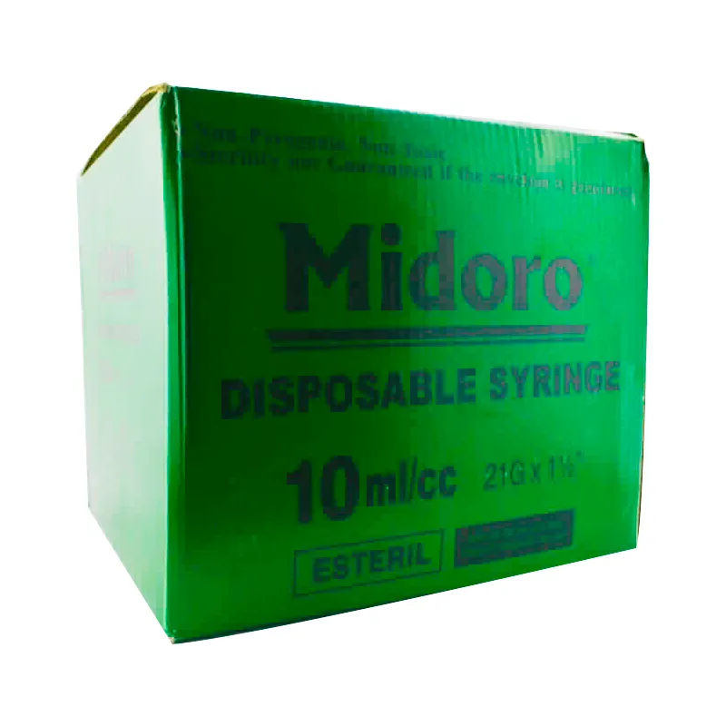 Jeringa Verde Rosca Midoro - Cont. 100 unidades de 10 mL