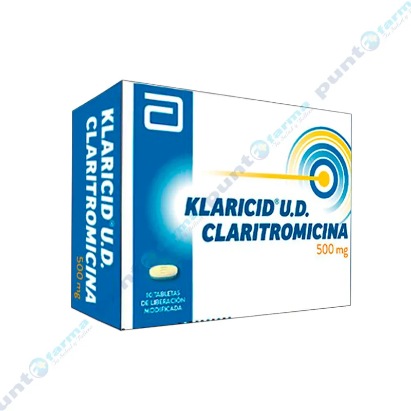 Klaricid U.D. Claritromicina 500 mg - Caja de 10 tabletas
