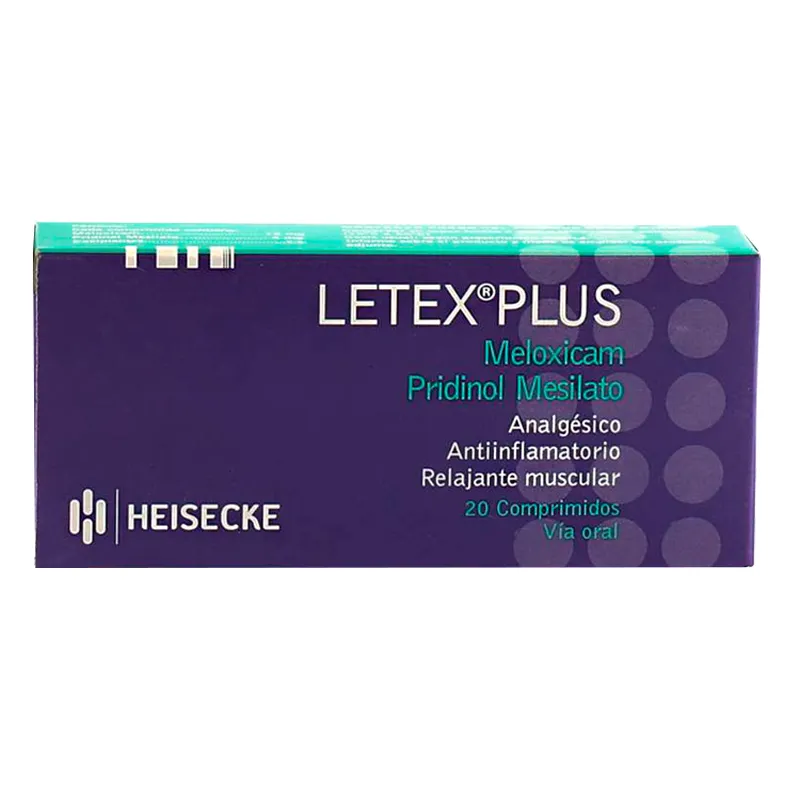 Letex Plus Meloxicam Pridinol Mesilato - Cont. 20 comprimidos