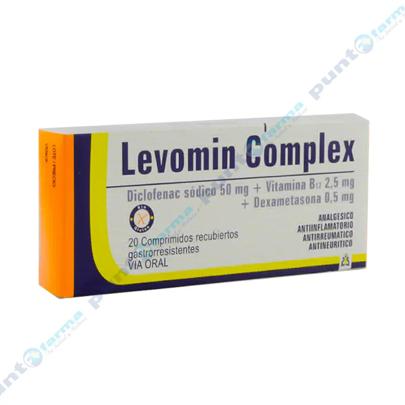 Levomin Complex Diclofenac Sódico - Caja de 20 Comprimidos Recubiertos