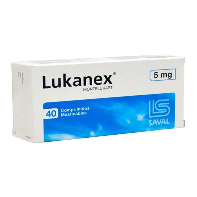 Lukanex Montelukast 5mg - Cont. 40 comprimidos masticables.