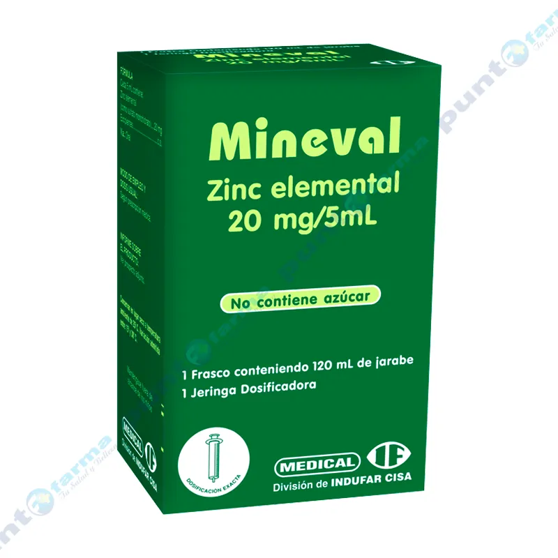 Mineval Zinc Elemental 20 mg - Frasco de 120 mL
