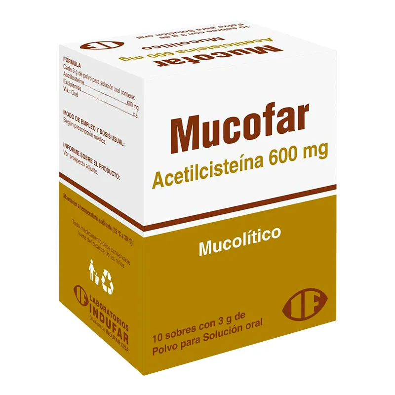 Mucofar Acetilcisteína 600 mg - 10 sobres de 3 g