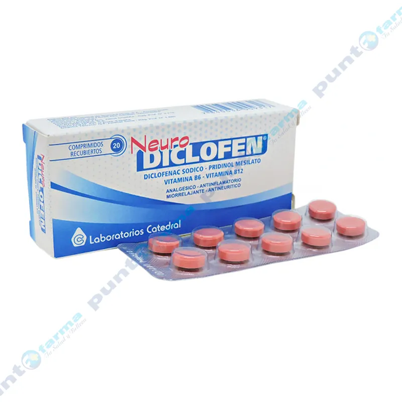 Neuro Diclofen Diclofenac Sodico 50 mg - Caja de 20 Comprimidos recubiertos