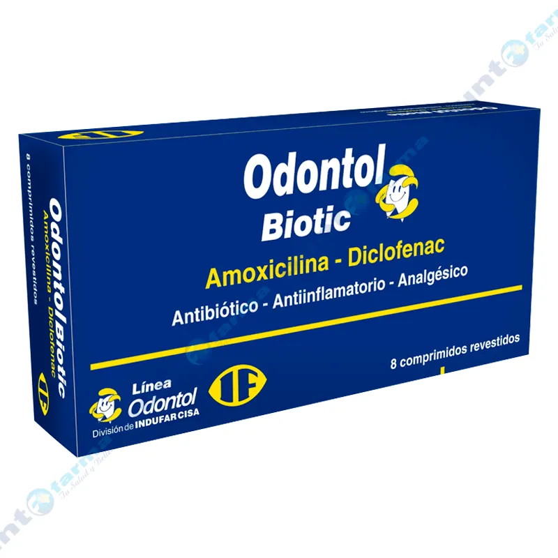 Odontol Biotic Amoxicilina Diclofenac - Cont. 8 Comprimidos Revestidos: