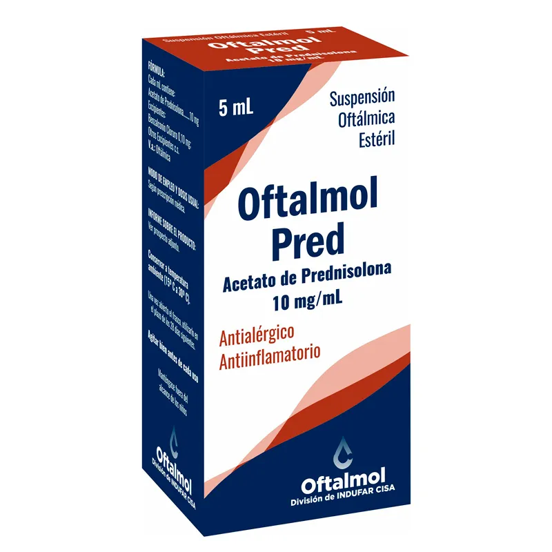Oftalmol Pred Acetato de Prednisolona 10 mg Gotas - 5 mL
